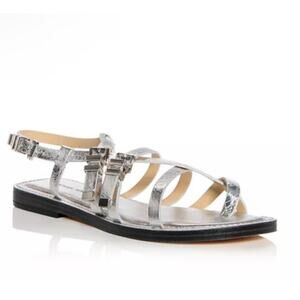Michael Kors Darrington Flat Sandal Silver Sz 8.5M